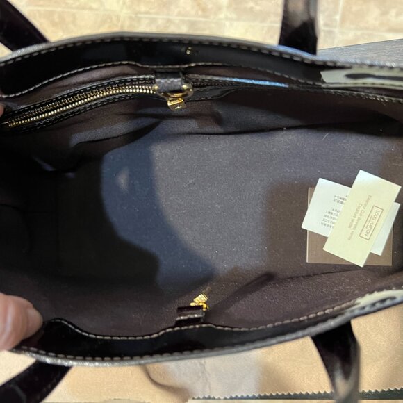 Louis Vuitton vernis Rayures Wilshire PM amarante- guaranteed authentic - Picture 10 of 14